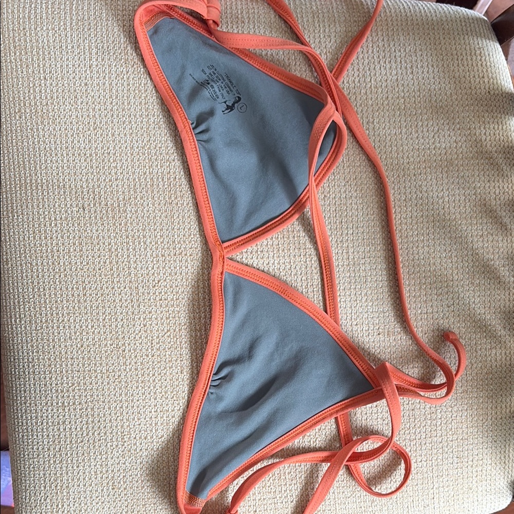 Jolyn Orange and Gray Triangle Bikini Top - Picture 2 of 3